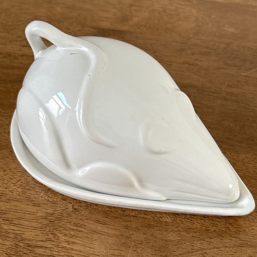 Ceramic white mouse - ceramic,
