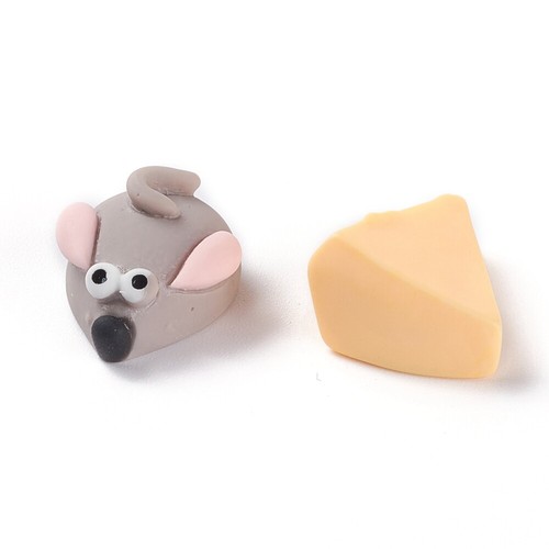 Mouse cheese cabochons - mouse, resin