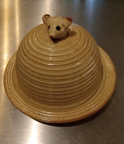 Ceramic mouse dome dish - ceramic, beige