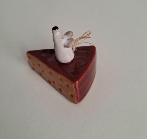 Vintage mouse cheese wedge - cheese,