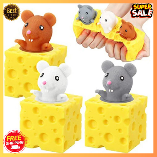 Funny mouse cheese squeeze toy - funny,