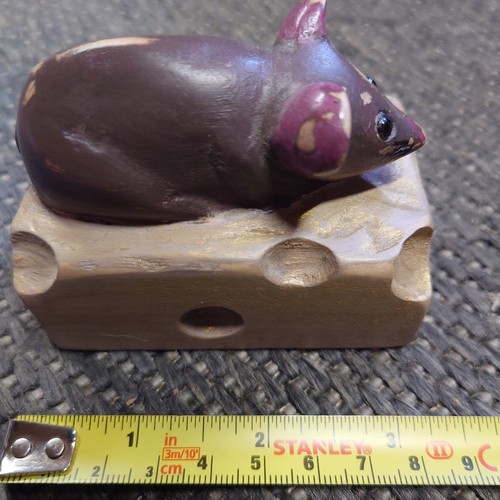 Wooden mouse ornament figurine - wooden, ornament/figurine